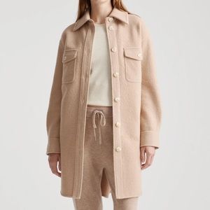 NEW QUINCE 100% Merino Wool Long Shirt Jacket / CAMEL / M